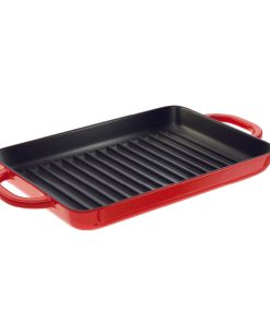 Enameled Cast Iron 12.5 x 8 Inch Grill Pan