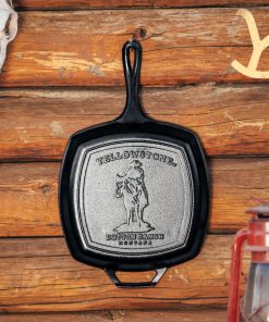 Yellowstone? 10.5 Inch Square Seasoned Cast Iron Cowboy Grill Pan